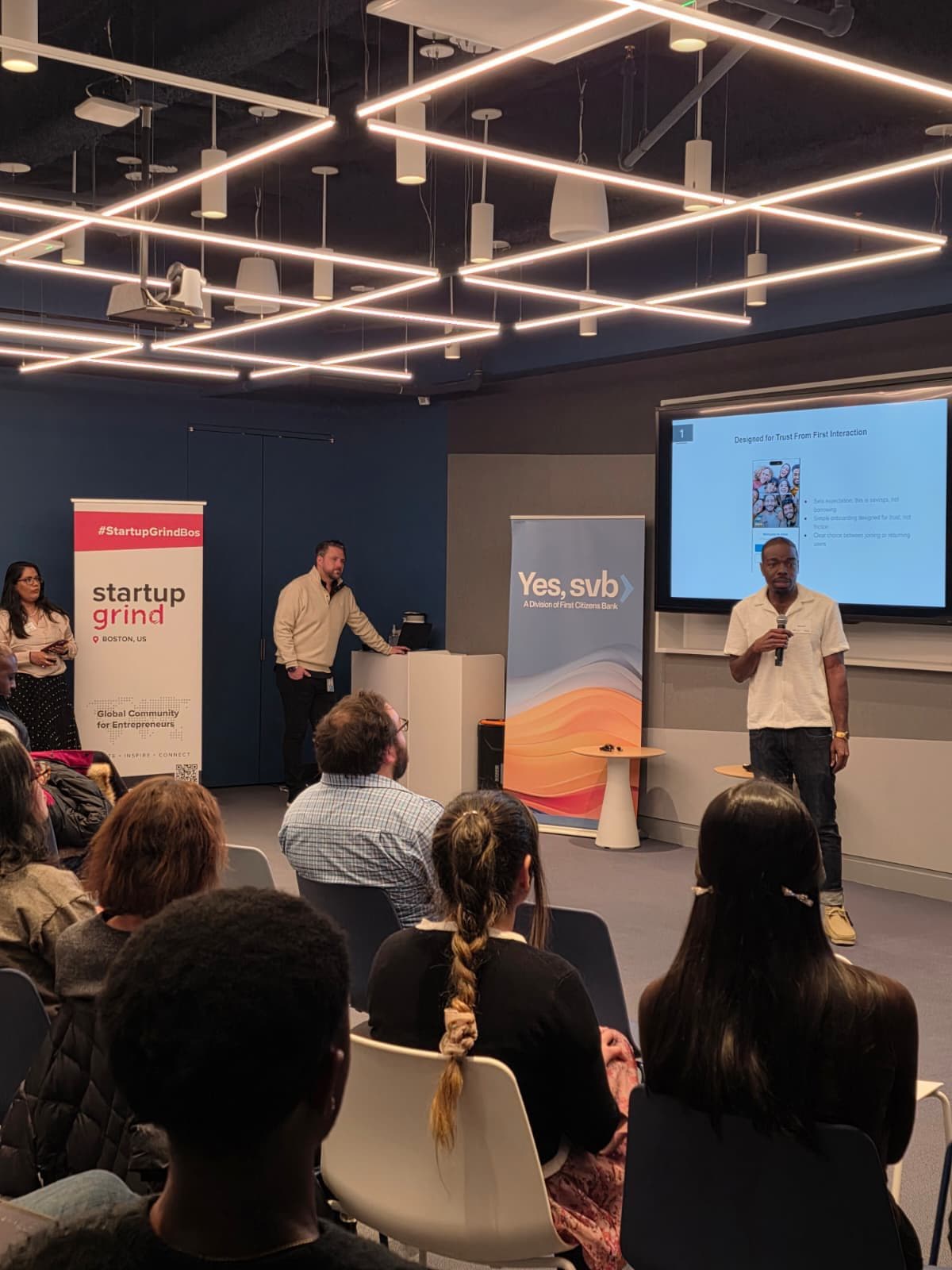 inara presentation at the Boston New Technology FinTech Showcase in partnership with Startup Grind and SVB